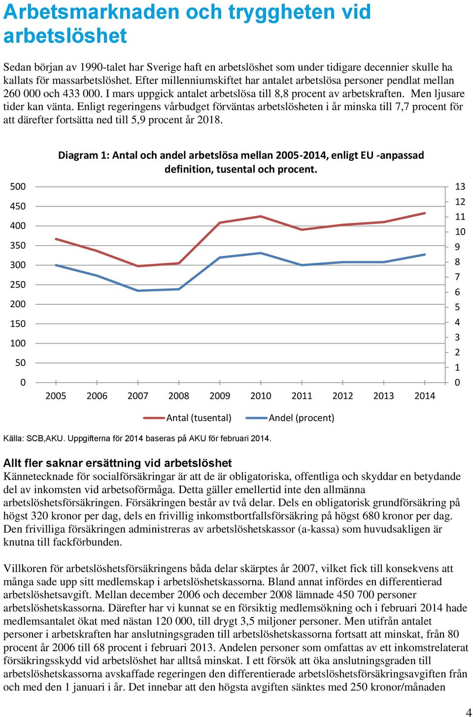 Enligt regeringens vårbudget förväntas arbetslösheten i år minska till 7,7 procent för att därefter fortsätta ned till 5,9 procent år 2018.