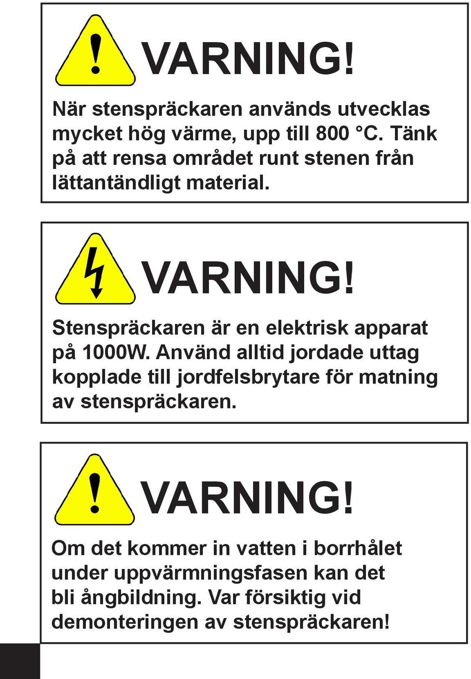 Stenspräckaren är en elektrisk apparat på 1000W.