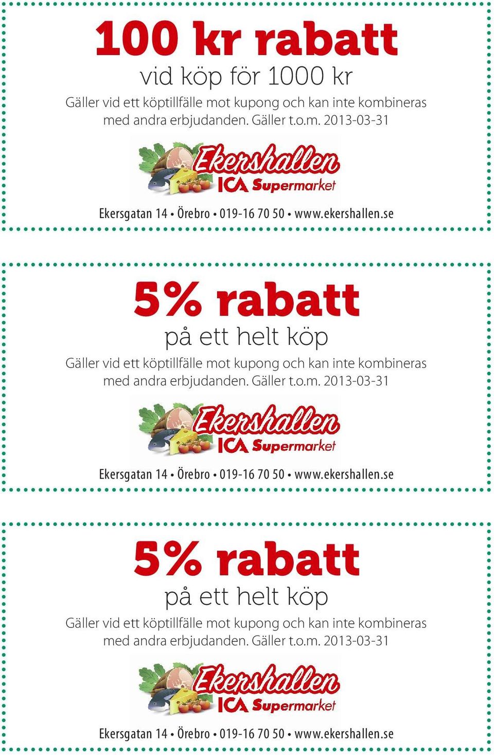 se 5% rabatt på ett helt köp Ekersgatan 14 Örebro se 5%