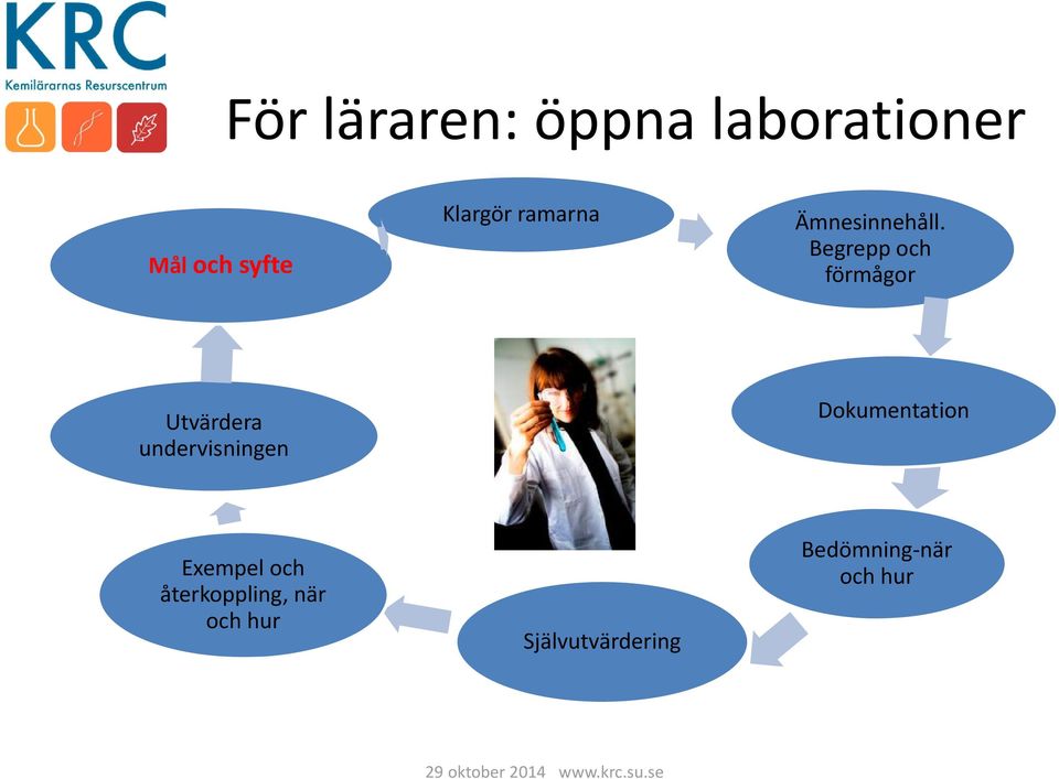 Begrepp och förmågor Utvärdera undervisningen Dokumentation