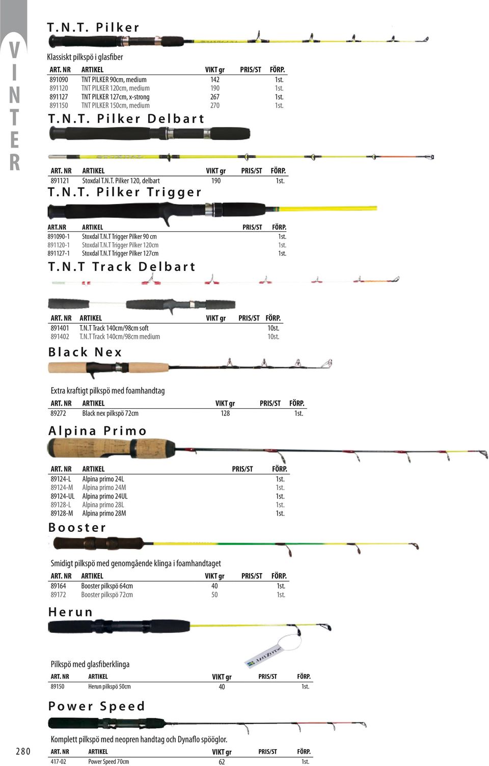 . rigger Pilker 120cm 1st. 891127-1 Stoxdal.. rigger Pilker 127cm 1st... rack Delbart A. AKL VK gr PS/S FÖP. 891401.. rack 140cm/98cm soft 10st. 891402.. rack 140cm/98cm medium 10st.