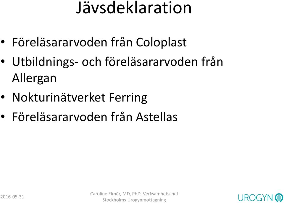 föreläsararvoden från Allergan