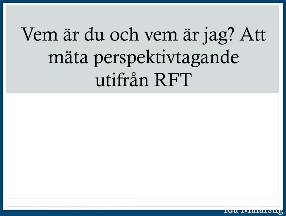 Att mäta