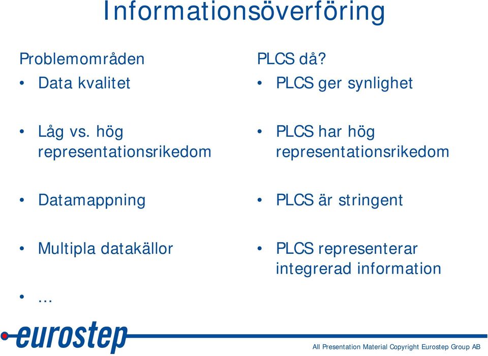 hög representationsrikedom PLCS har hög