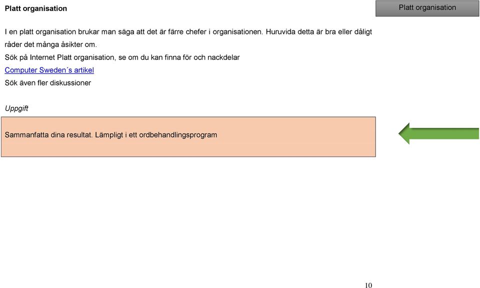 Sök på Internet Platt organisation, se om du kan finna för och nackdelar Computer Sweden s