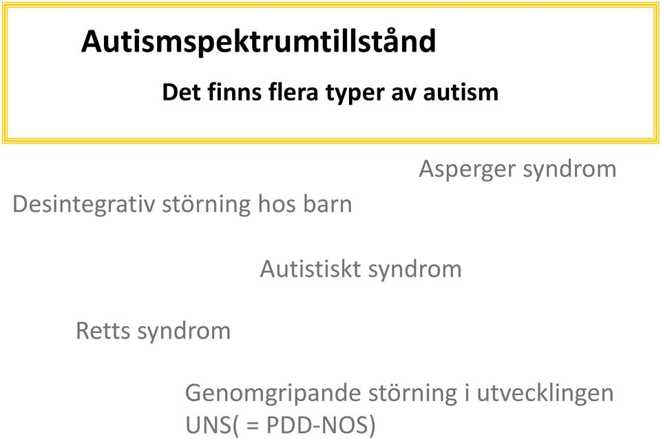 Asperger syndrom Autistiskt syndrom Retts