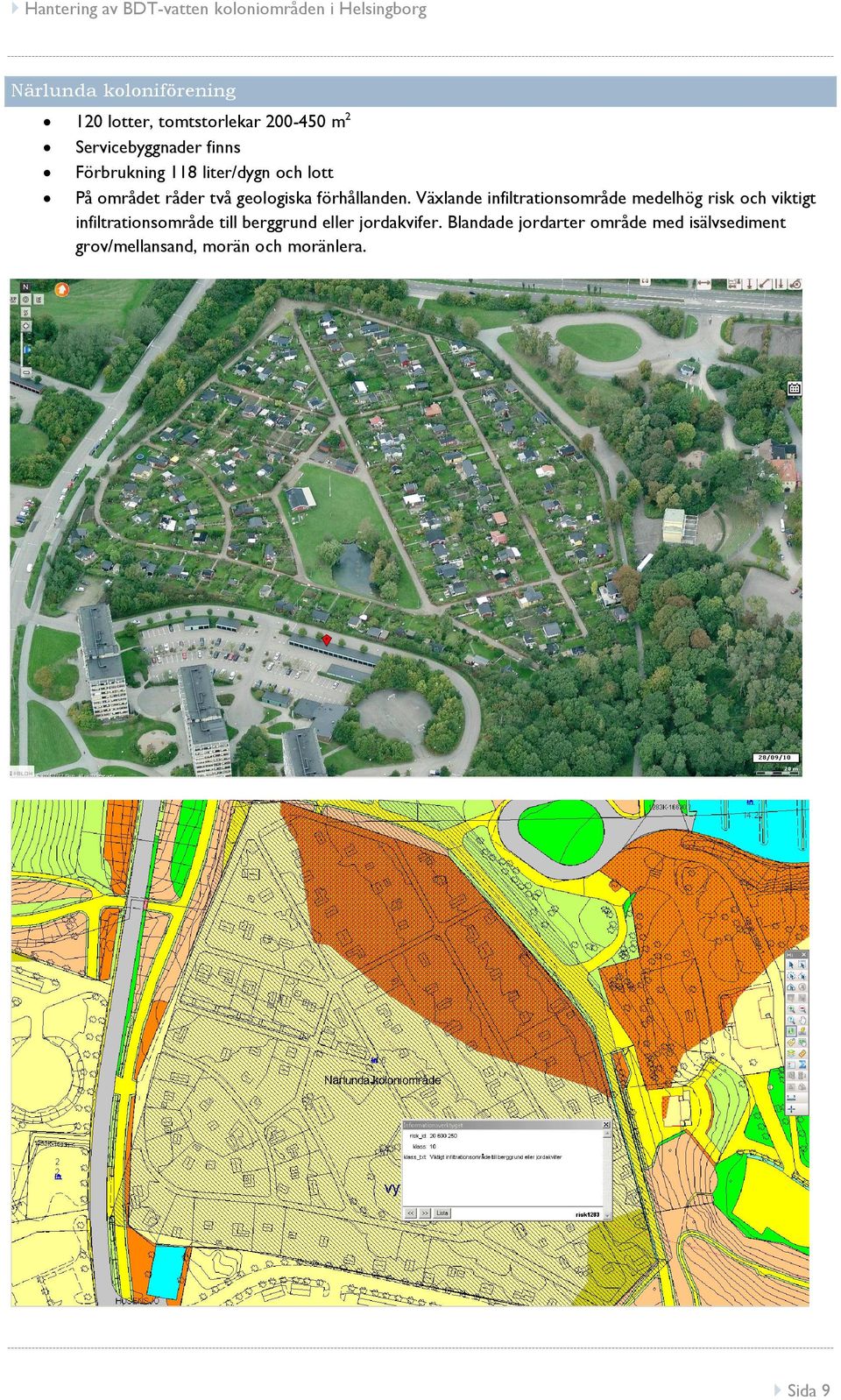 Växlande infiltrationsområde medelhög risk och viktigt infiltrationsområde till