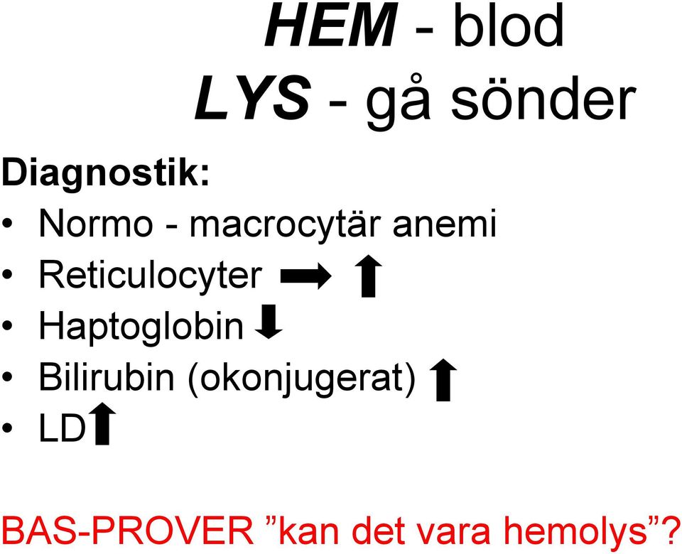 Reticulocyter Haptoglobin Bilirubin