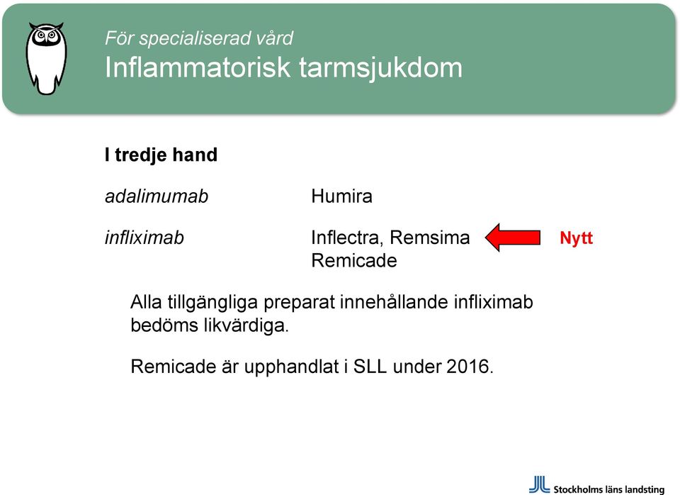 Remicade Nytt Alla tillgängliga preparat innehållande