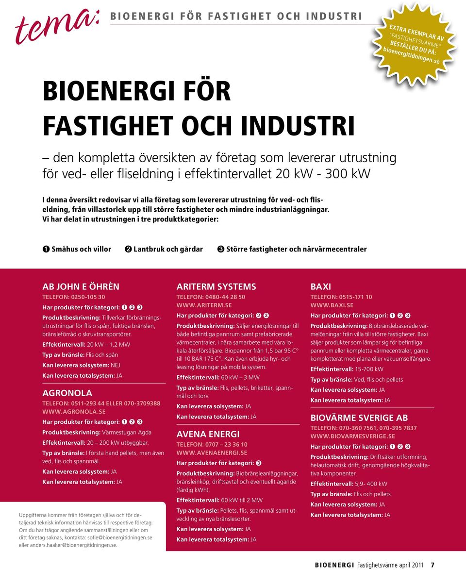 företag som levererar utrustning för ved- och fliseldning, från villastorlek upp till större fastigheter och mindre industrianläggningar.