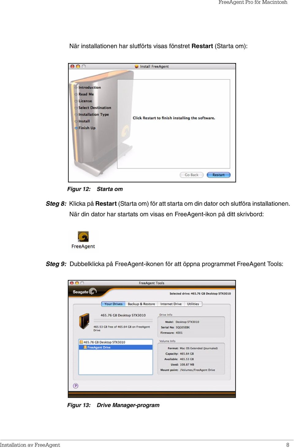 När din dator har startats om visas en FreeAgent-ikon på ditt skrivbord: Steg 9: Dubbelklicka på