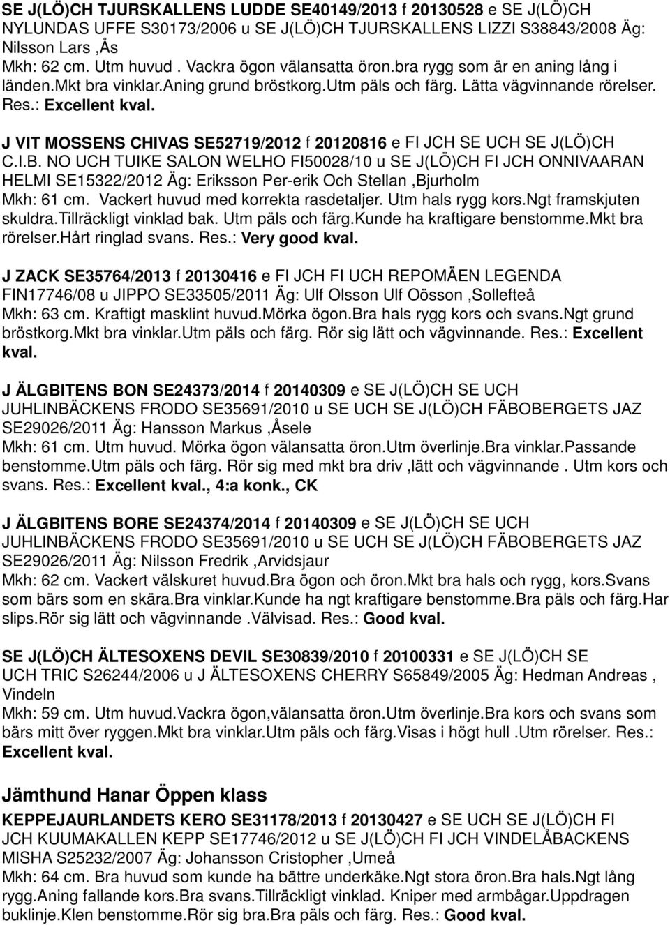 J VIT MOSSENS CHIVAS SE52719/2012 f 20120816 e FI JCH SE UCH SE J(LÖ)CH C.I.B.