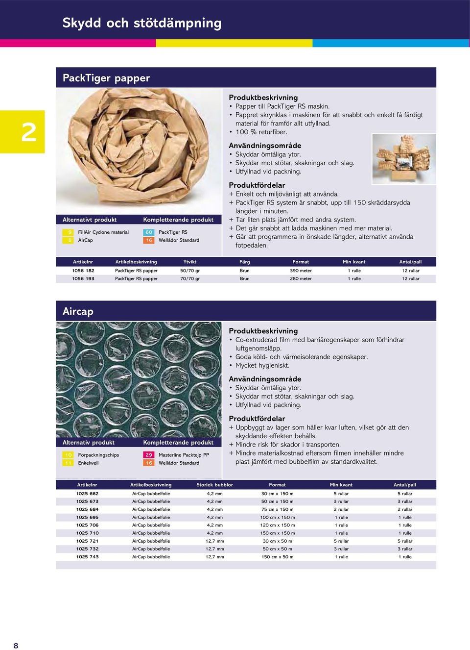 Förpackningschips Masterline Packtejp PP Enkelwell Wellådor Standard Papper till PackTiger RS maskin.
