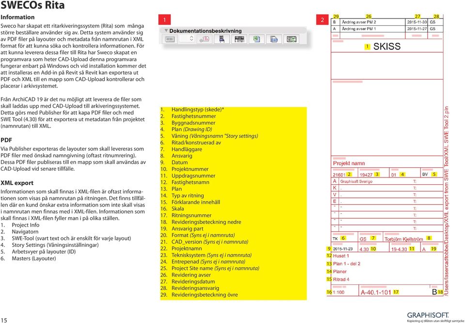 För att kunna leverera dessa filer till Rita har Sweco skapat en programvara som heter CAD-Upload denna programvara fungerar enbart på Windows och vid installation kommer det att installeras en