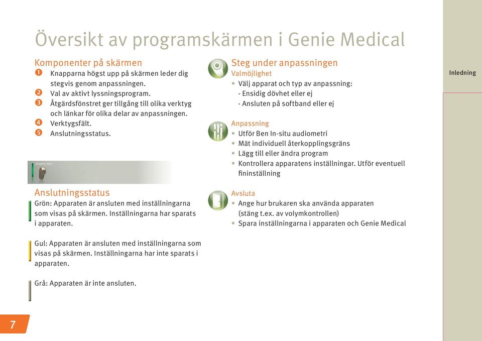 Steg under anpassningen Valmöjlighet Välj apparat och typ av anpassning: - Ensidig dövhet eller ej - Ansluten på softband eller ej Anpassning Utför Ben In-situ audiometri Mät individuell