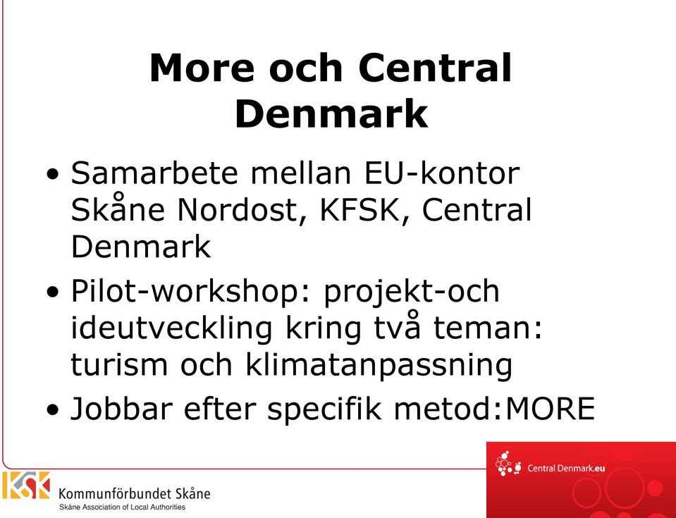 Pilot-workshop: projekt-och ideutveckling kring två