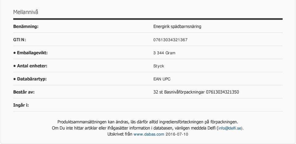 ändras, läs därför alltid ingrediensförteckningen på förpackningen.