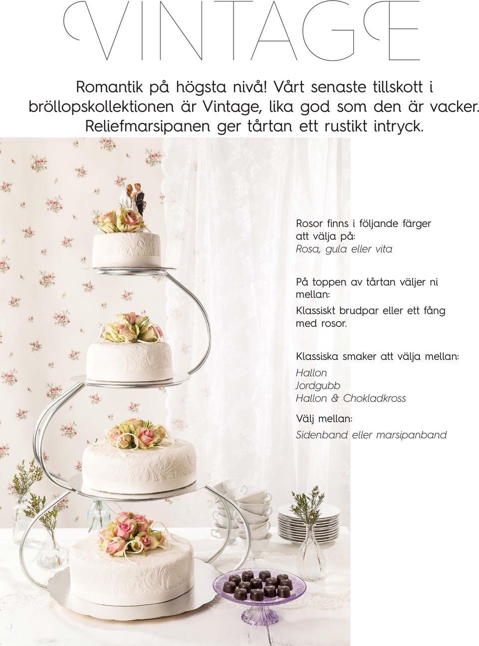 Reliefmarsipanen ger tårtan ett rustikt intryck.