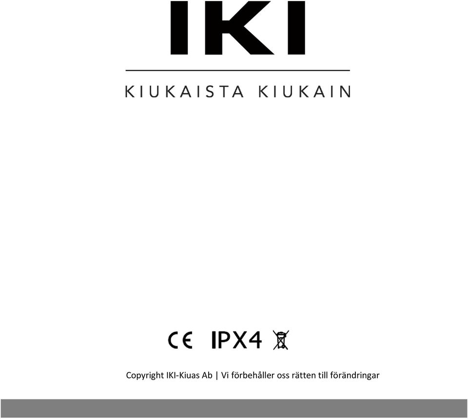 Installations och bruksanvisning IKI