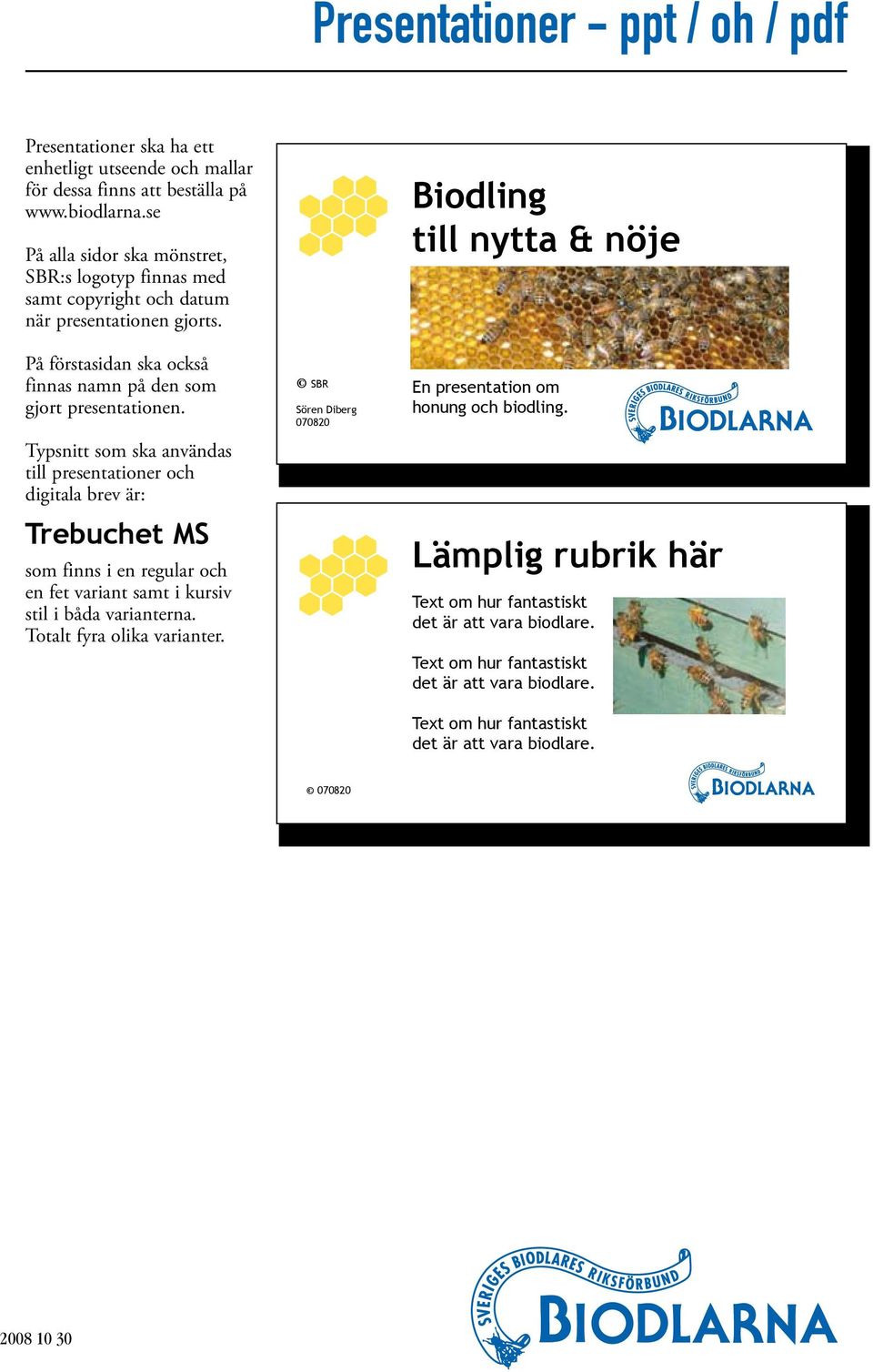 Typsnitt som ska användas till presentationer och digitala brev är: Trebuchet MS som finns i en regular och en fet variant samt i kursiv stil i båda varianterna. Totalt fyra olika varianter.
