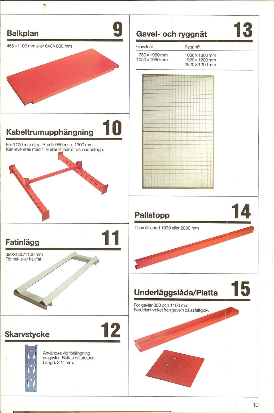 och sidostopp.. Pallstopp 14 Fatinlägg 11 C-profil längd 1930 eller 2830 mm 390x800/1100 mm För hel- eller halvfat.
