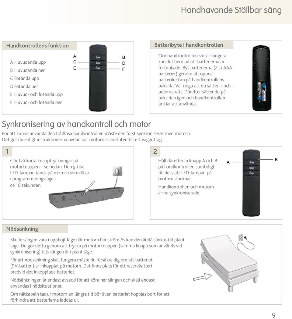 Var noga att du sätter + och polerna rätt. Därefter sätter du på baksidan igen och handkontrollen är klar att använda.