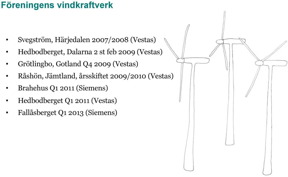 2009 (Vestas) Råshön, Jämtland, årsskiftet 2009/2010 (Vestas) Brahehus