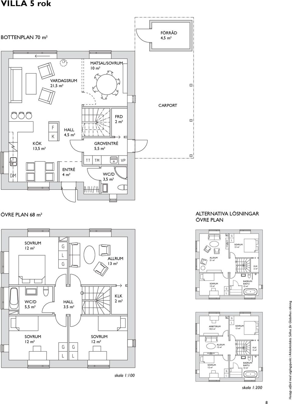 m² KLK 2 m² 12 m² BADRUM/ BASTU 12 m² WC/D 5,5 m² 12 m² HALL 3.