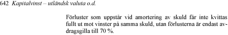 Förluster som uppstår vid amortering av skuld