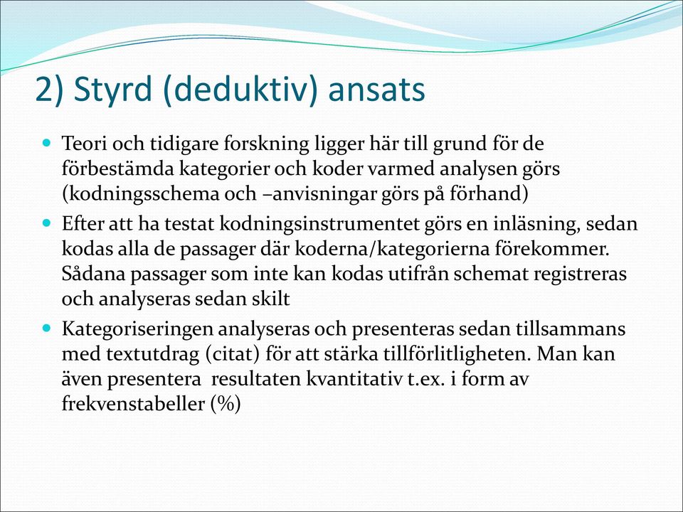 koderna/kategorierna förekommer.