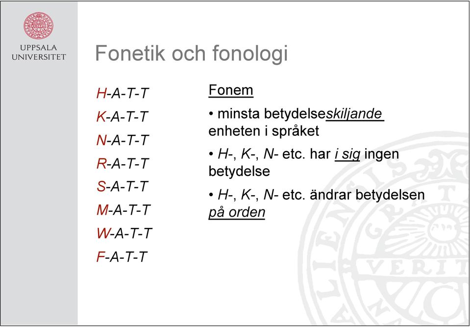 betydelseskiljande enheten i språket H-, K-, N- etc.