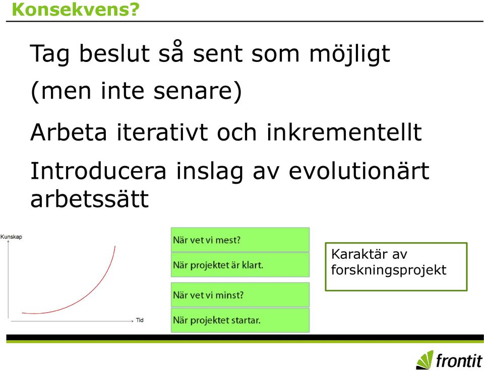 senare) Arbeta iterativt och inkrementellt