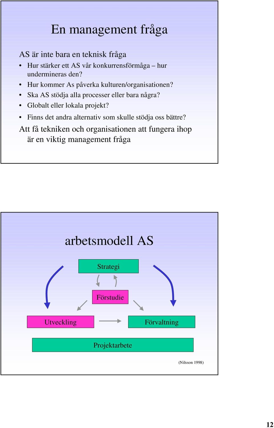 Globalt eller lokala projekt? Finns det andra alternativ som skulle stödja oss bättre?