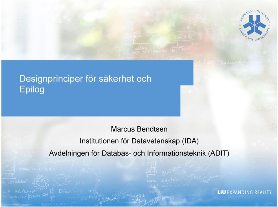 för Datavetenskap (IDA) Avdelningen