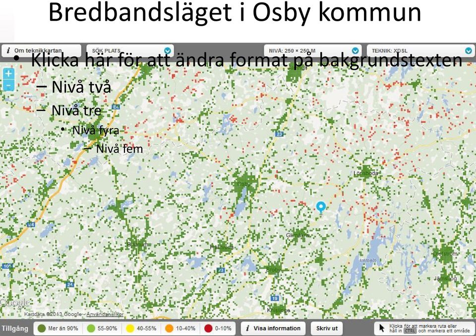 format på bakgrundstexten