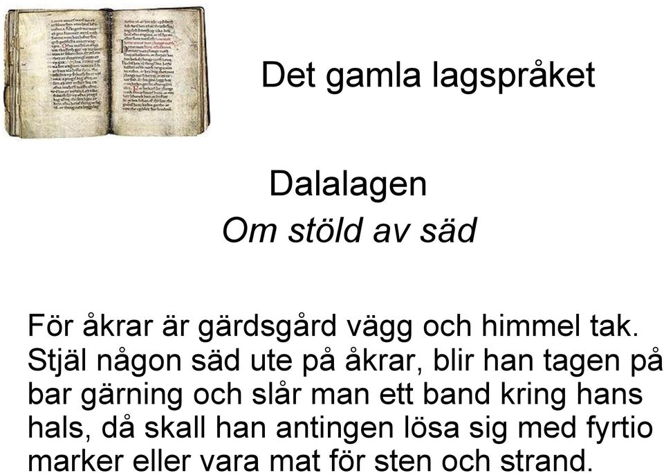 Stjäl någon säd ute på åkrar, blir han tagen på bar gärning och slår