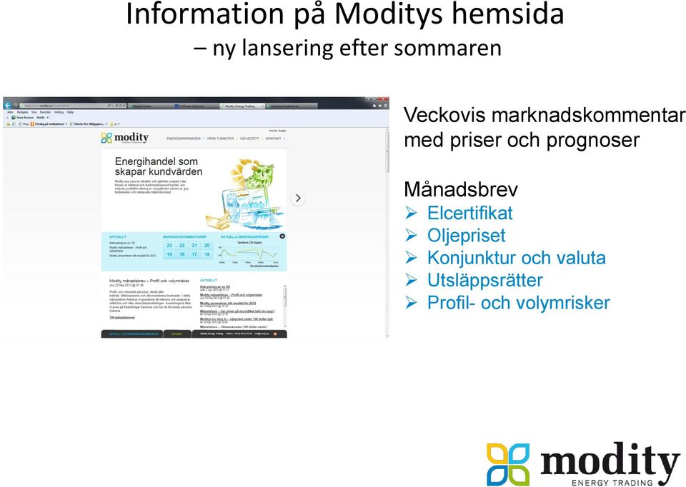 prognoser Månadsbrev Elcertifikat Oljepriset