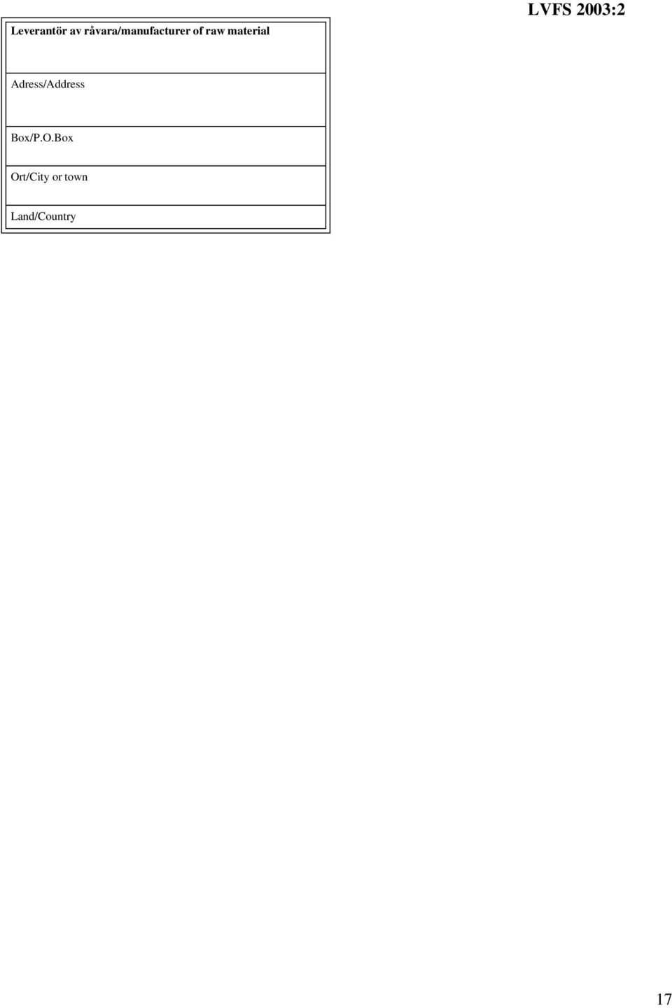 material LVFS 2003:2