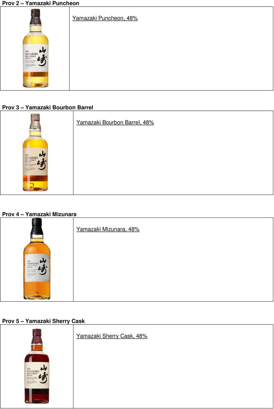 48% Prov 4 Yamazaki Mizunara Yamazaki Mizunara, 48%