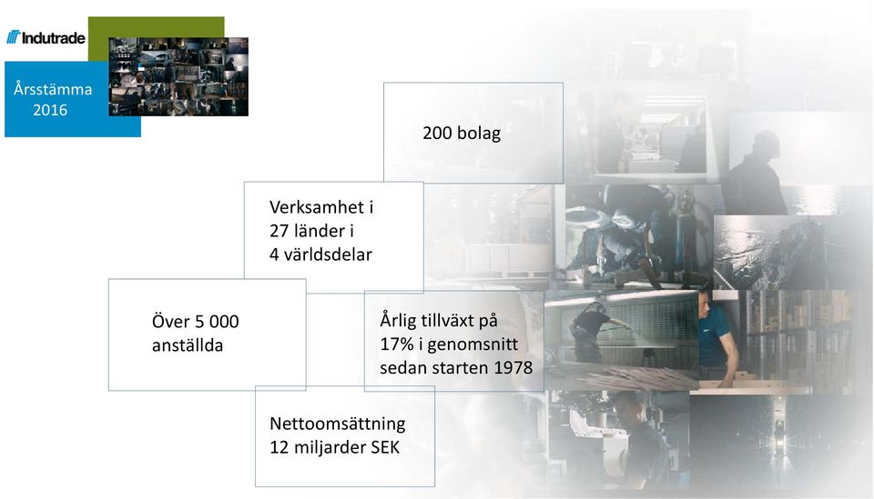 tillväxt på 17% i genomsnitt sedan