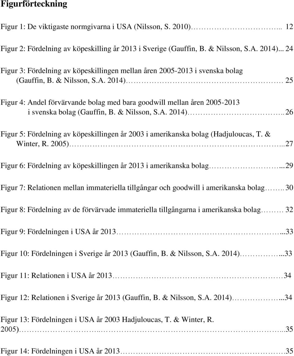 25 Figur 4: Andel förvärvande bolag med bara goodwill mellan åren 2005-2013 i svenska bolag (Gauffin, B. & Nilsson, S.A. 2014).
