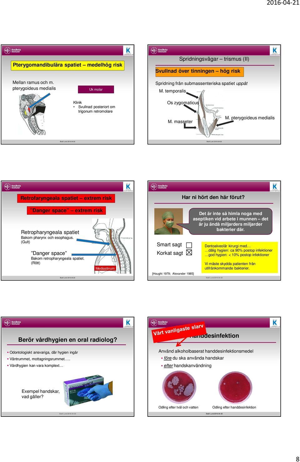 pterygoideus medialis Retrofaryngeala spatiet extrem risk Har ni hört den här förut? Danger space extrem risk Retropharyngeala spatiet Bakom pharynx och esophagus.