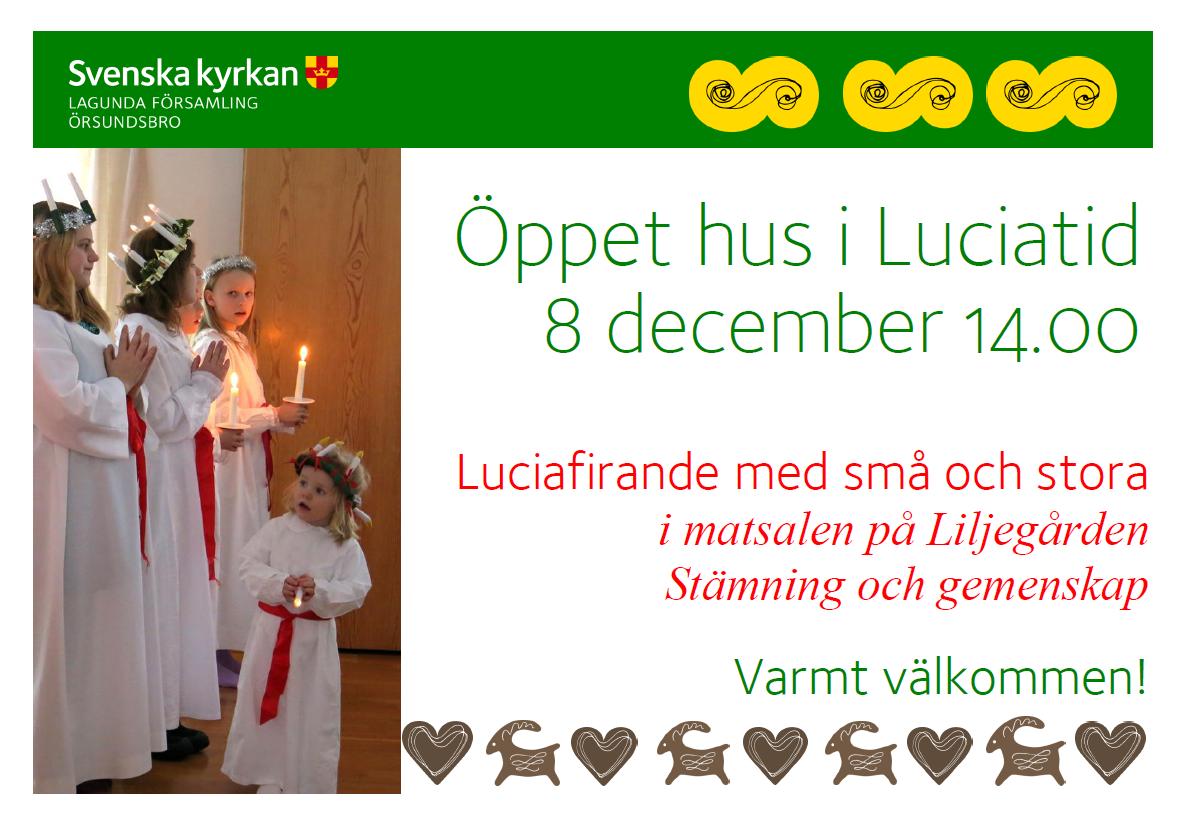 Lördag 6 december 11.30 Andakt före dop, Långtora kyrka 18 Adventsgudstjänst med psalm och sång Biskopskulla kyrka.