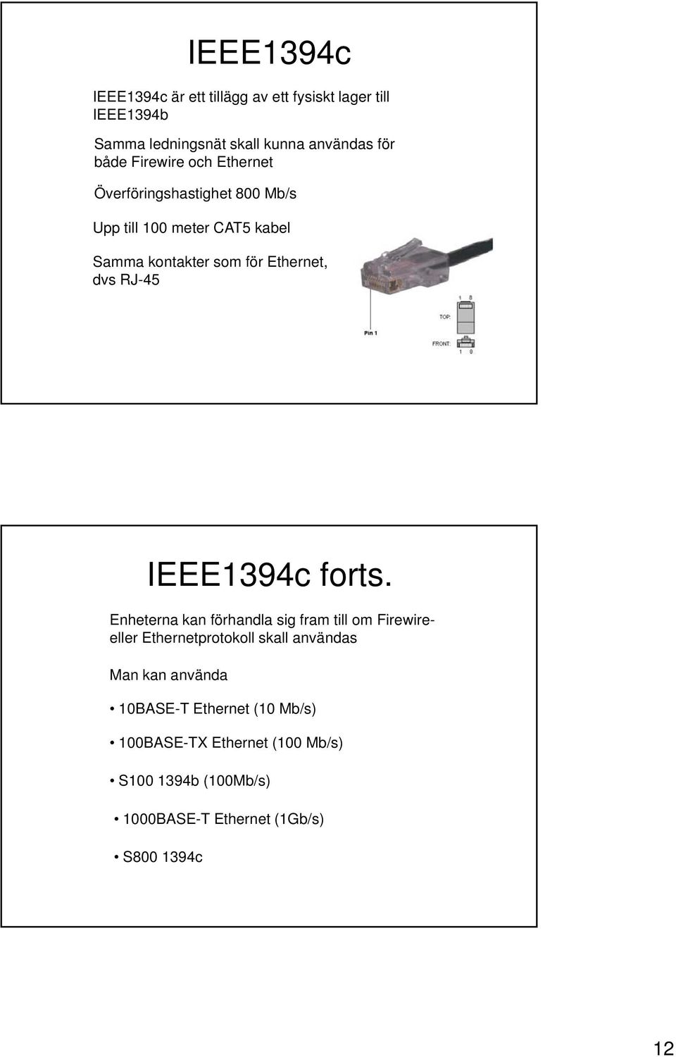 RJ-45 IEEE1394c forts.