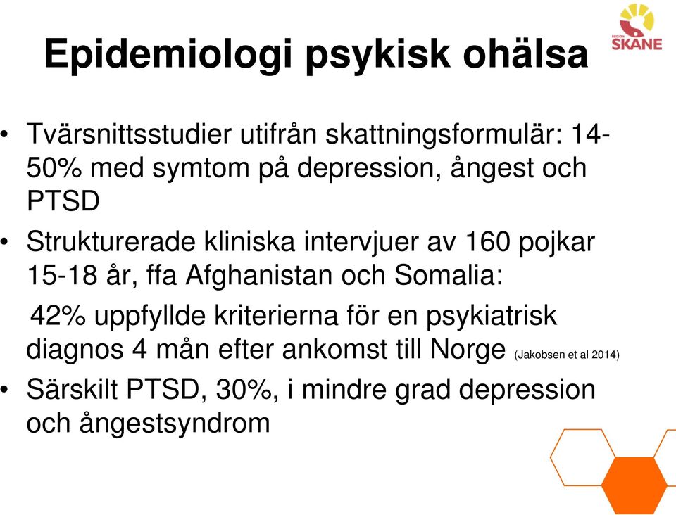 Afghanistan och Somalia: 42% uppfyllde kriterierna för en psykiatrisk diagnos 4 mån efter