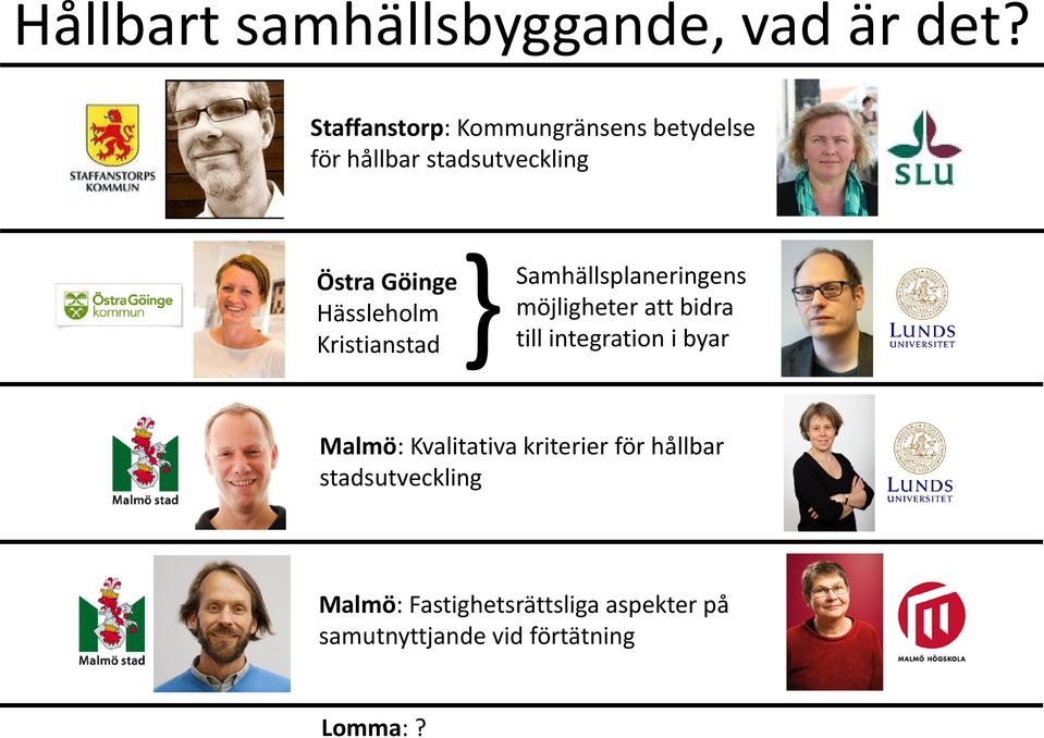 Samhällsplaneringens Hässleholm möjligheter att bidra Kristianstad }till integration