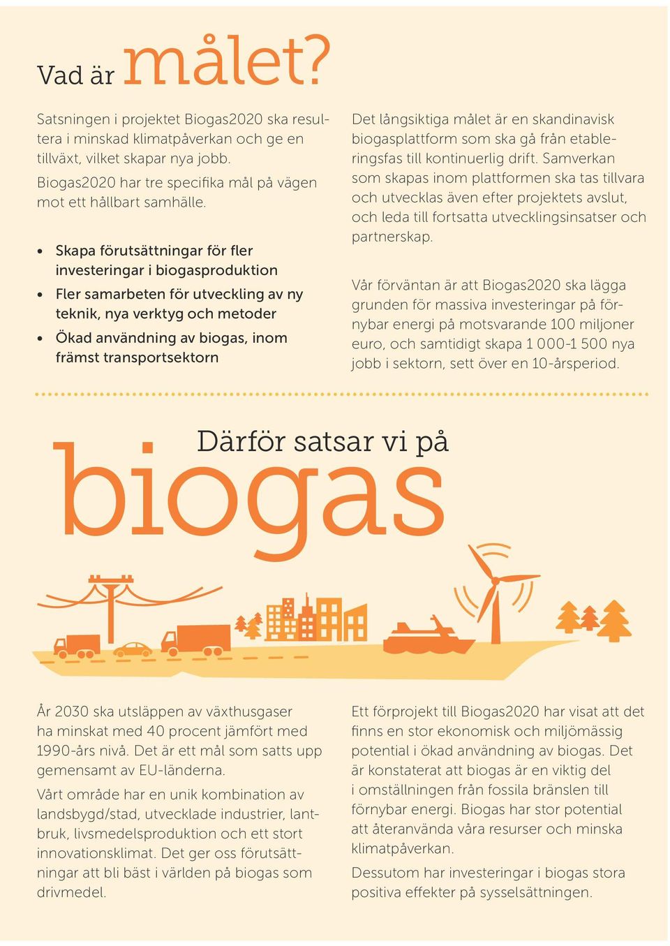 långsiktiga målet är en skandinavisk biogasplattform som ska gå från etableringsfas till kontinuerlig drift.