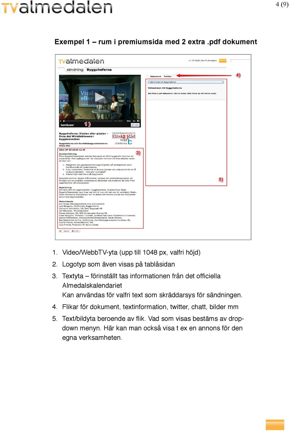 Textyta förinställt tas informationen från det officiella Almedalskalendariet Kan användas för valfri text som skräddarsys