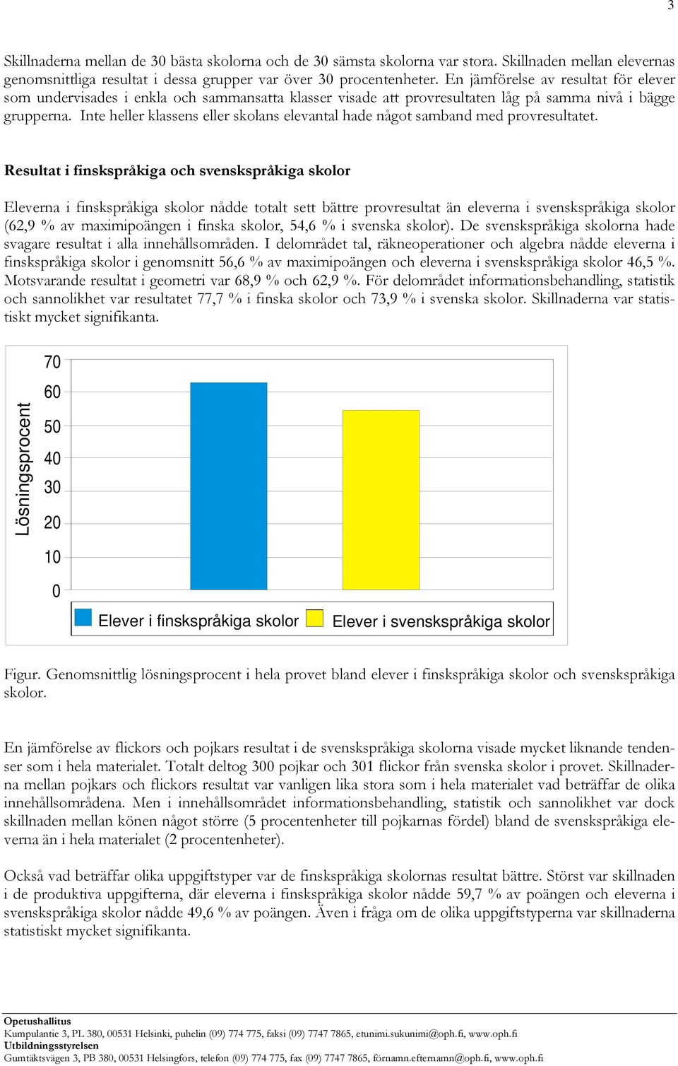 Inte heller klassens eller skolans elevantal hade något samband med provresultatet.