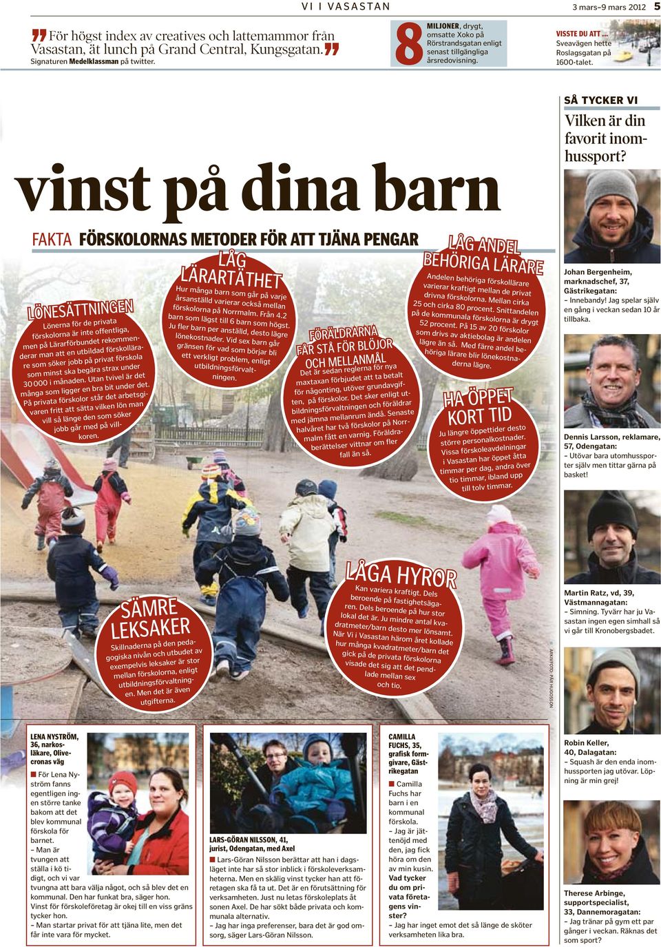 vinst på dina barn SÅ TYCKER VI Vilken är din favorit inomhussport?